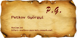 Petkov Györgyi névjegykártya