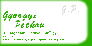 gyorgyi petkov business card